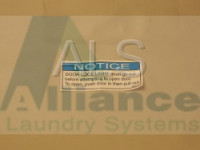 Huebsch Parts - Huebsch #803011R1 Washer/Dryer LABEL NOTICE PUSH-PULL DOOR