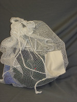 Miscellaneous Parts - BASIC Wash net with ID Tag and Draw cord Closure - White (18" x 24")