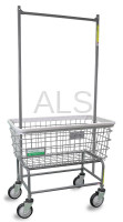 R&B Wire Products - R&B Wire #200F56/ANTI Antimicrobial Large Capacity Laundry Cart w/ Double Pole Rack