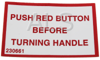 Huebsch Parts - Huebsch #F230661 Washer DECAL PUSH RED BTN