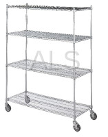 R&B Wire Products - R&B Wire #LC183672 Linen Cart 18x36x72, 4 Wire Shelves