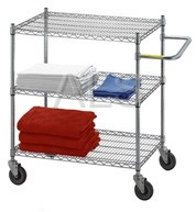 R&B Wire Products - R&B Wire #UC1848 Linen Cart 18x48x42, 3 Wire Shelves
