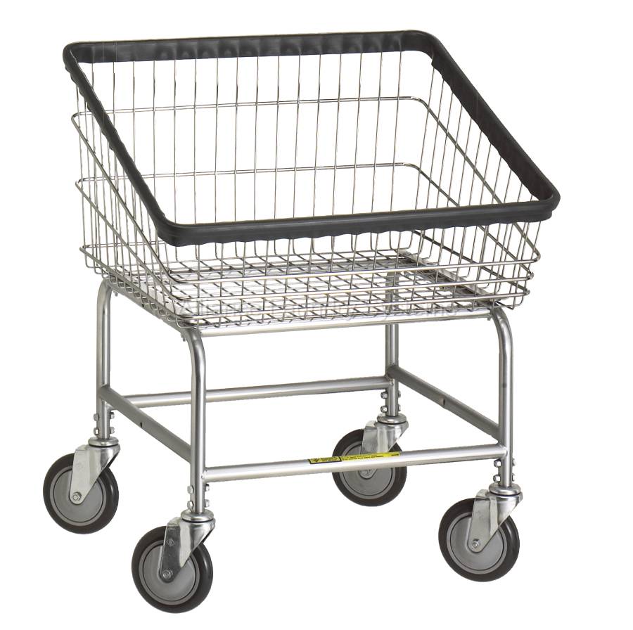 R&B Rolling Front Load Laundry Cart/Chrome Basket P/N 100T Comml ...