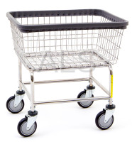 R&B Wire Products - R&B Wire #100D Rolling Narrow Laundry Cart/Chrome Basket on Wheels