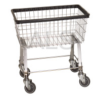 R&B Wire Products - R&B Wire #96B Economy Laundry Cart/Chrome Basket on Wheels