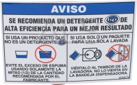 Alliance Parts - Alliance #806879 Washer/Dryer LABEL,NOTICE-HE DETERGENT(COLUMBIA SPAN)