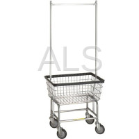 R&B Wire Products - R&B Wire #100CEC58C/SINGLE Standard Laundry Cart with Double Pole Rack, Single Packed (Chrome Only)